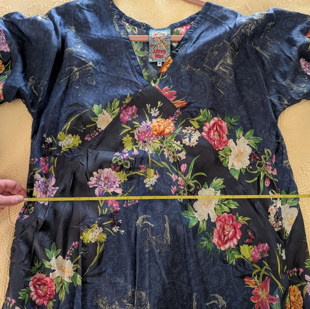 Johnny Was Floral V-Neck Midi/Maxi Dress - Picture 8 of 10